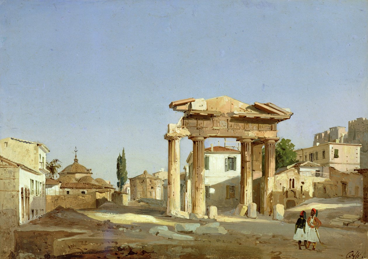 Porten til Agoraen i Athen, 1843 af Ippolito Caffi