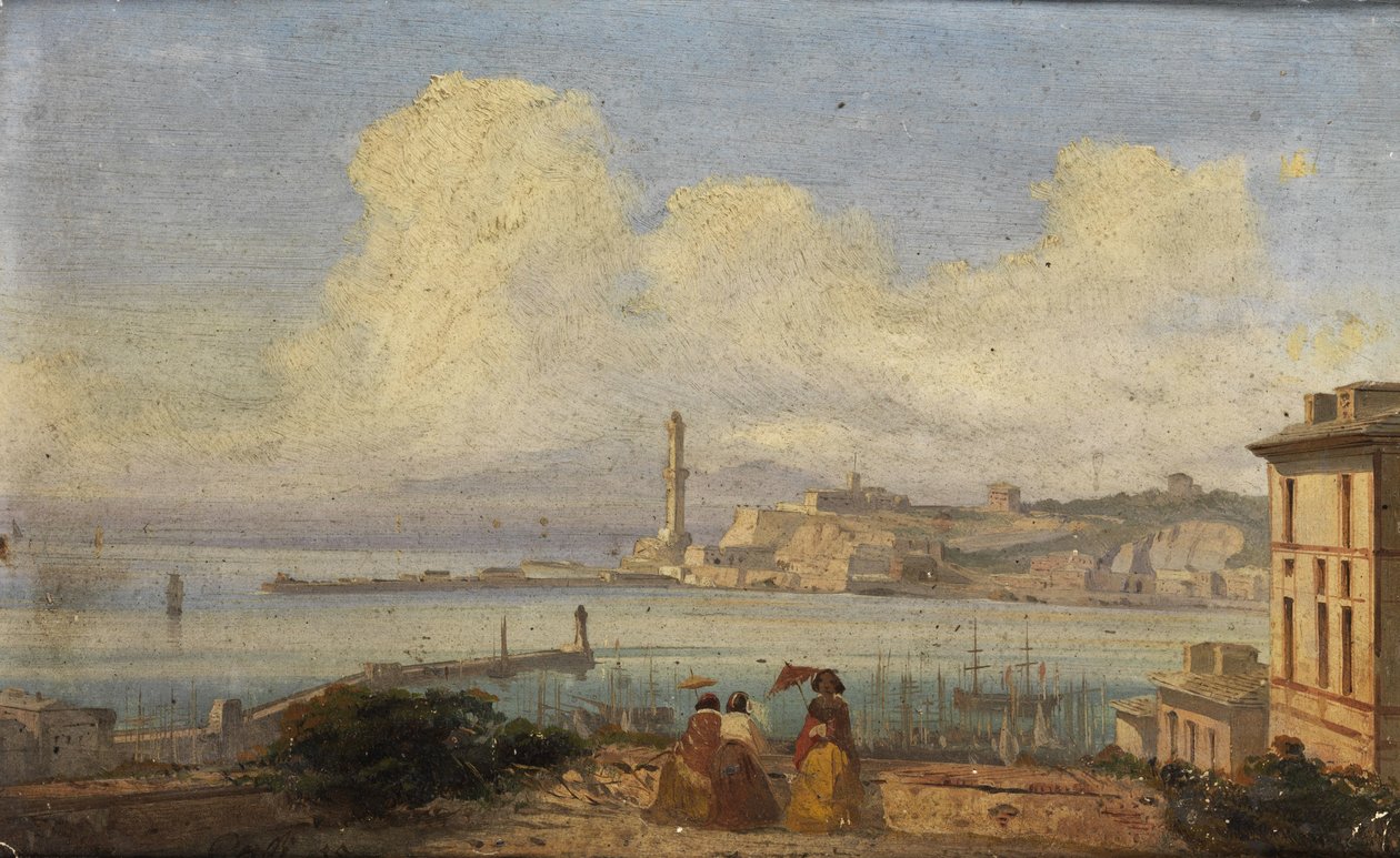 Genoa-bugten af Ippolito Caffi