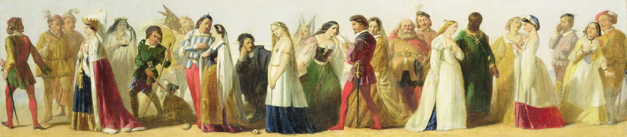 Procession af figurer fra Shakespeare af Irish School