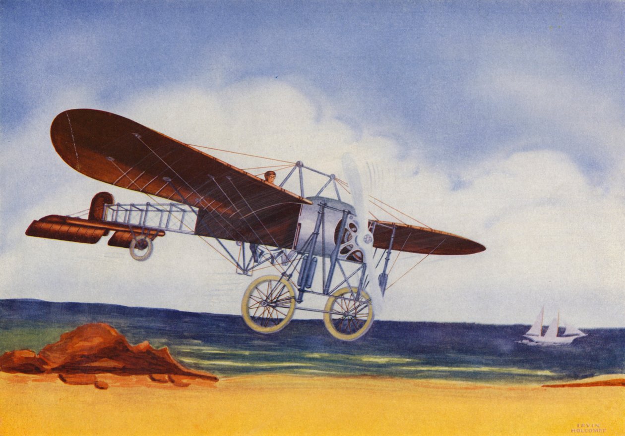 Bleriot Monoplane (farvelitografi) af Irvin L. Holcombe