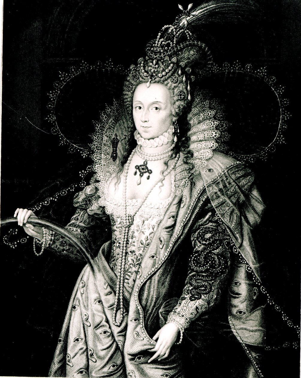 Elizabeth I tegnet af W.Derby og graveret af T.A.Dean af Isaac Oliver