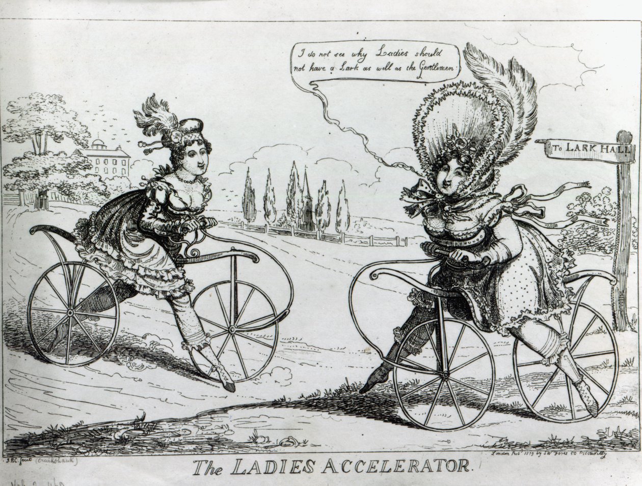 Kvindernes accelerator, 1819 af Isaac Robert Cruikshank