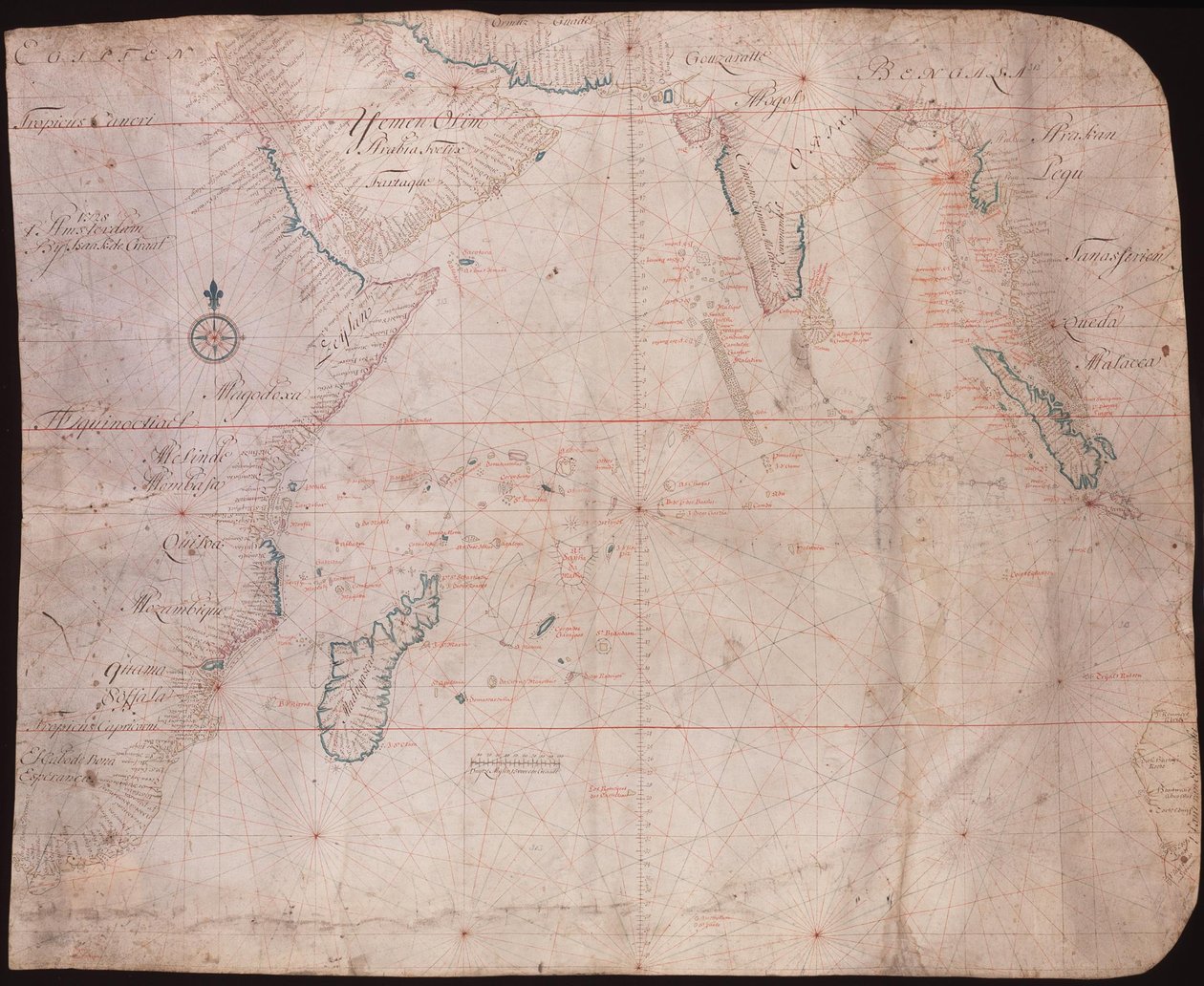 Kort over Østafrika og Asien af Isaac de Graaff