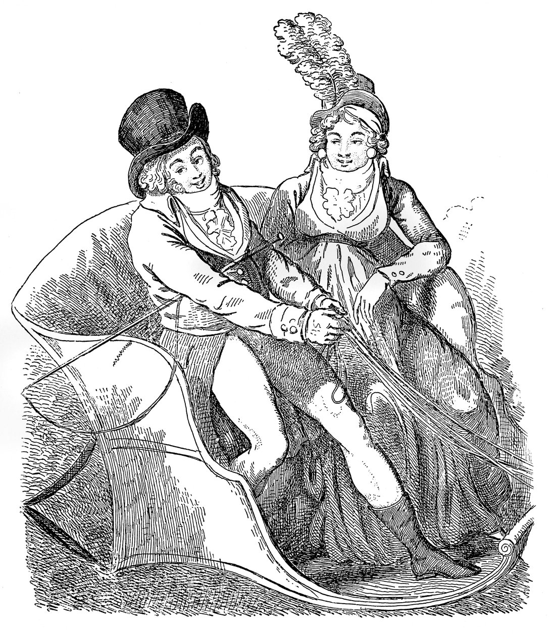 En guldfink og hans elskerinde, 1796. af Isaac Cruikshank