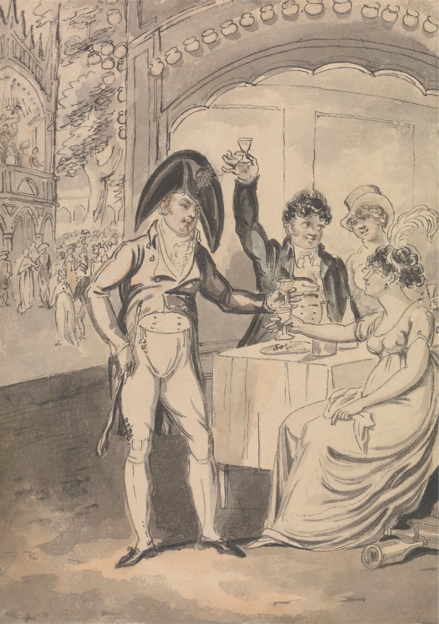 Nadverkassen i Vauxhall af Isaac Cruikshank