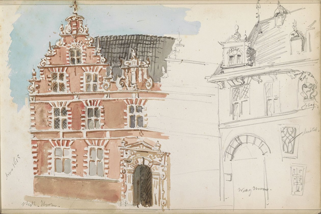 Rådhuset og Waag i Hoorn af Isaac Gosschalk