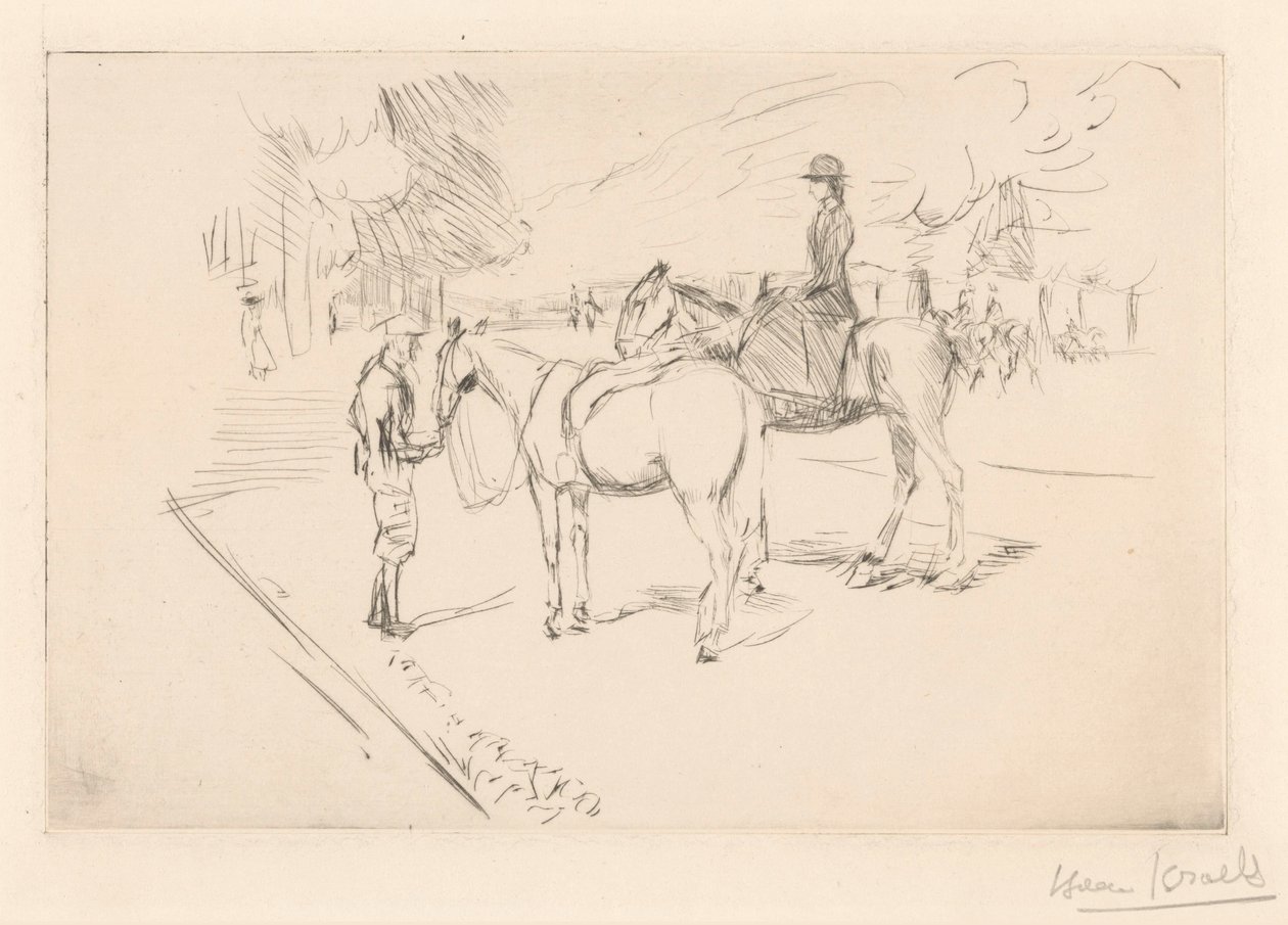 Amazon med ledsager af Isaac Israels (signed by artist)