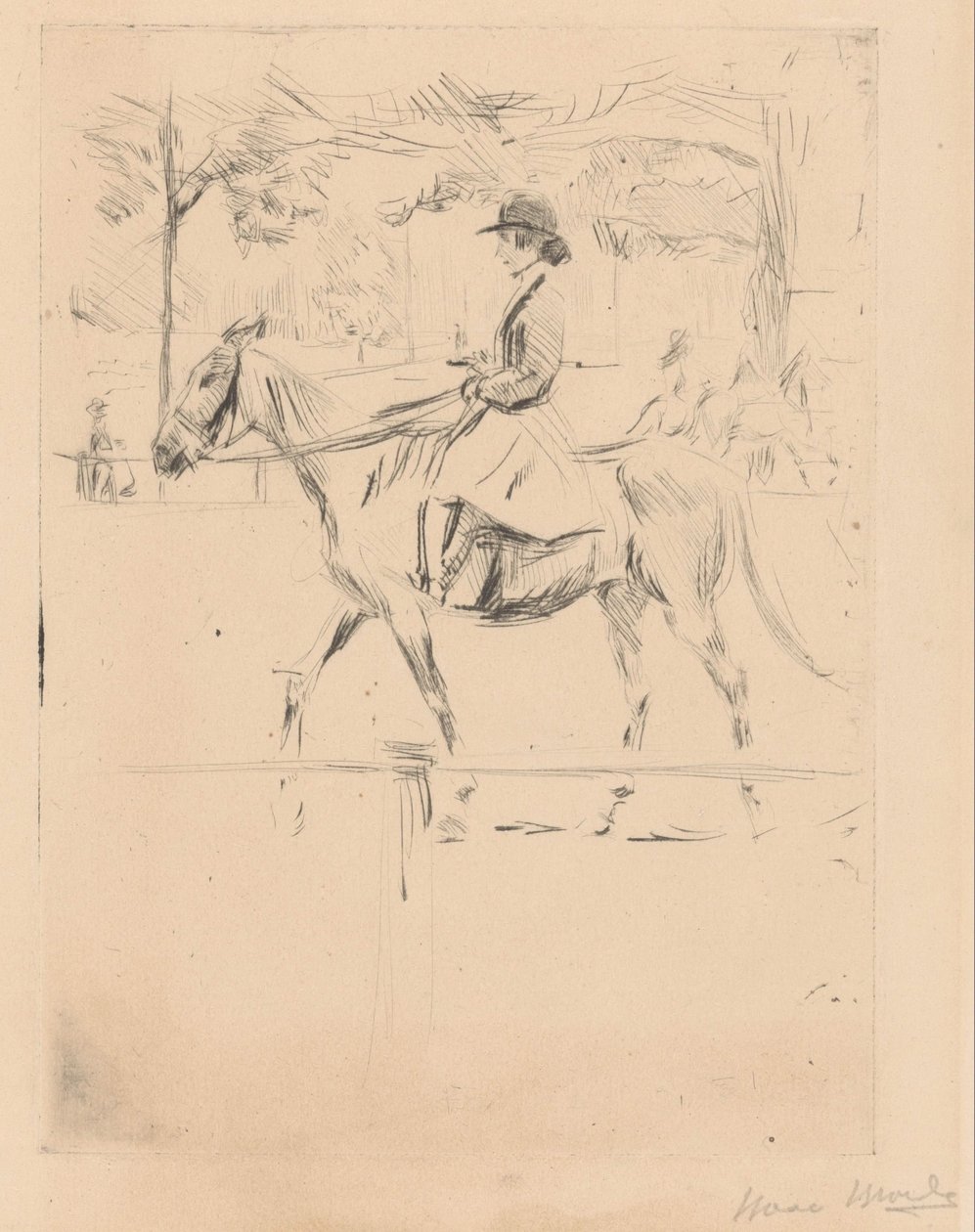 Kvinde til hest af Isaac Israels (signed by artist)