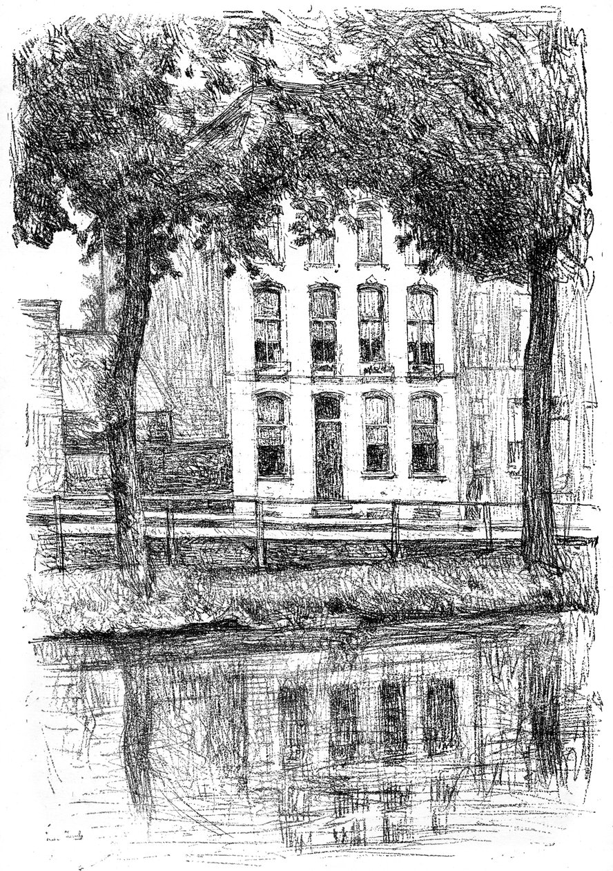 Israels hus, set fra parken, c1880-1882. af Isaac Israels