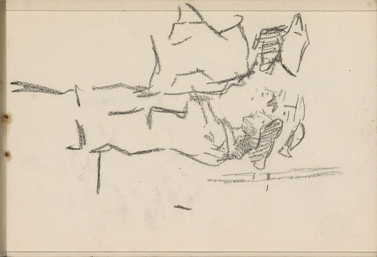 Fire figurer med hovedbeklædning, i profil af Isaac Israels