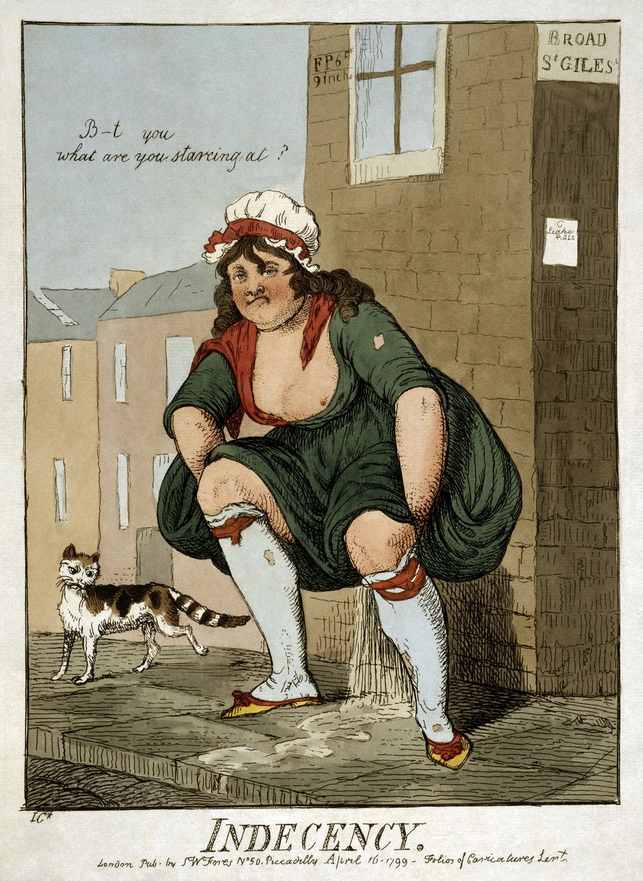 Uanstændighed, 1799 af Isaac Robert Cruikshank