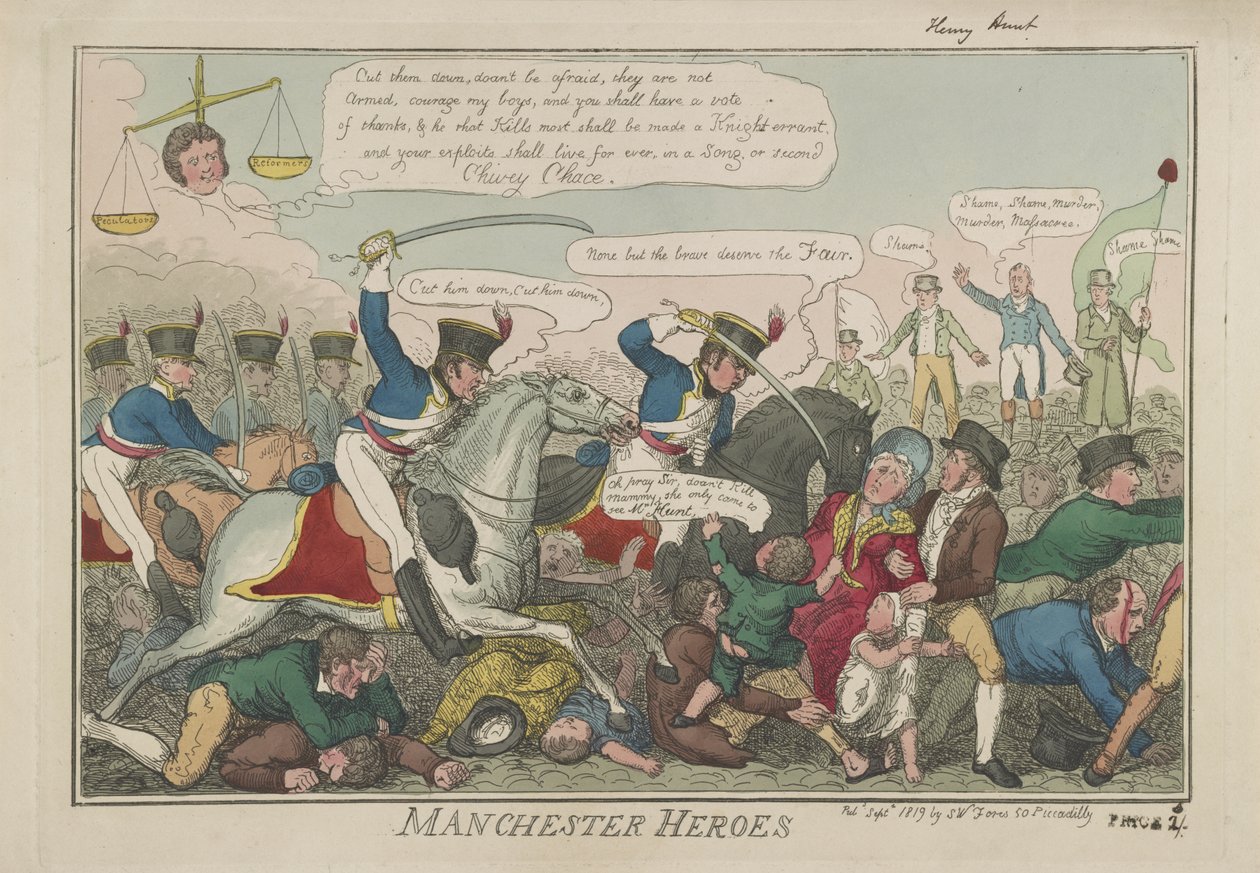 Manchester Heroes, 1819 af Isaac Robert Cruikshank