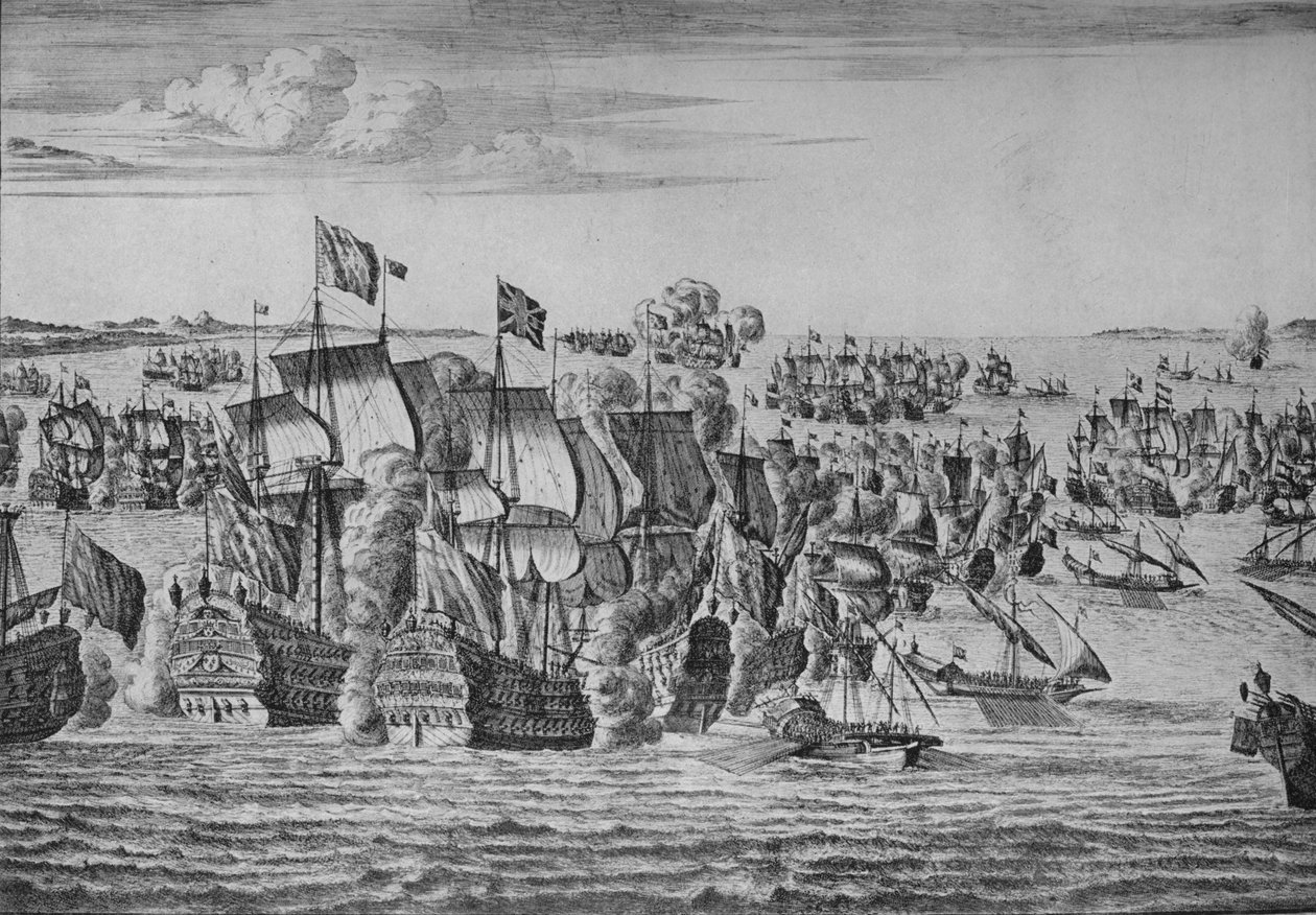 Slaget ved Malaga, c1704 af Isaac Sailmaker