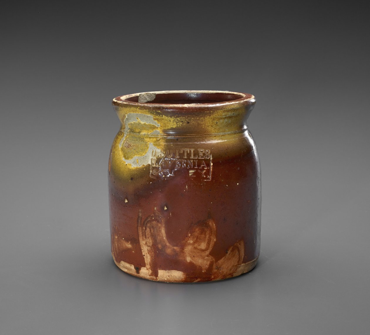 Krukke, c. 1873-1882 (slipglaseret stentøj) af Isaac Suttles Pottery