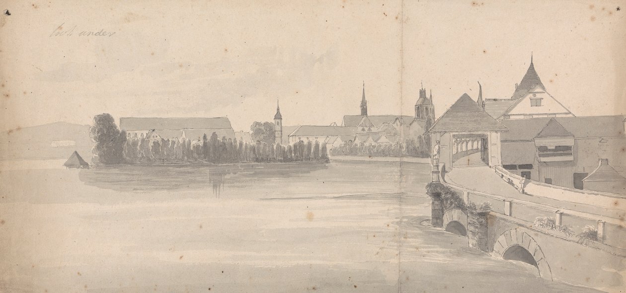 Landsby ved en sø af Isaac Weld
