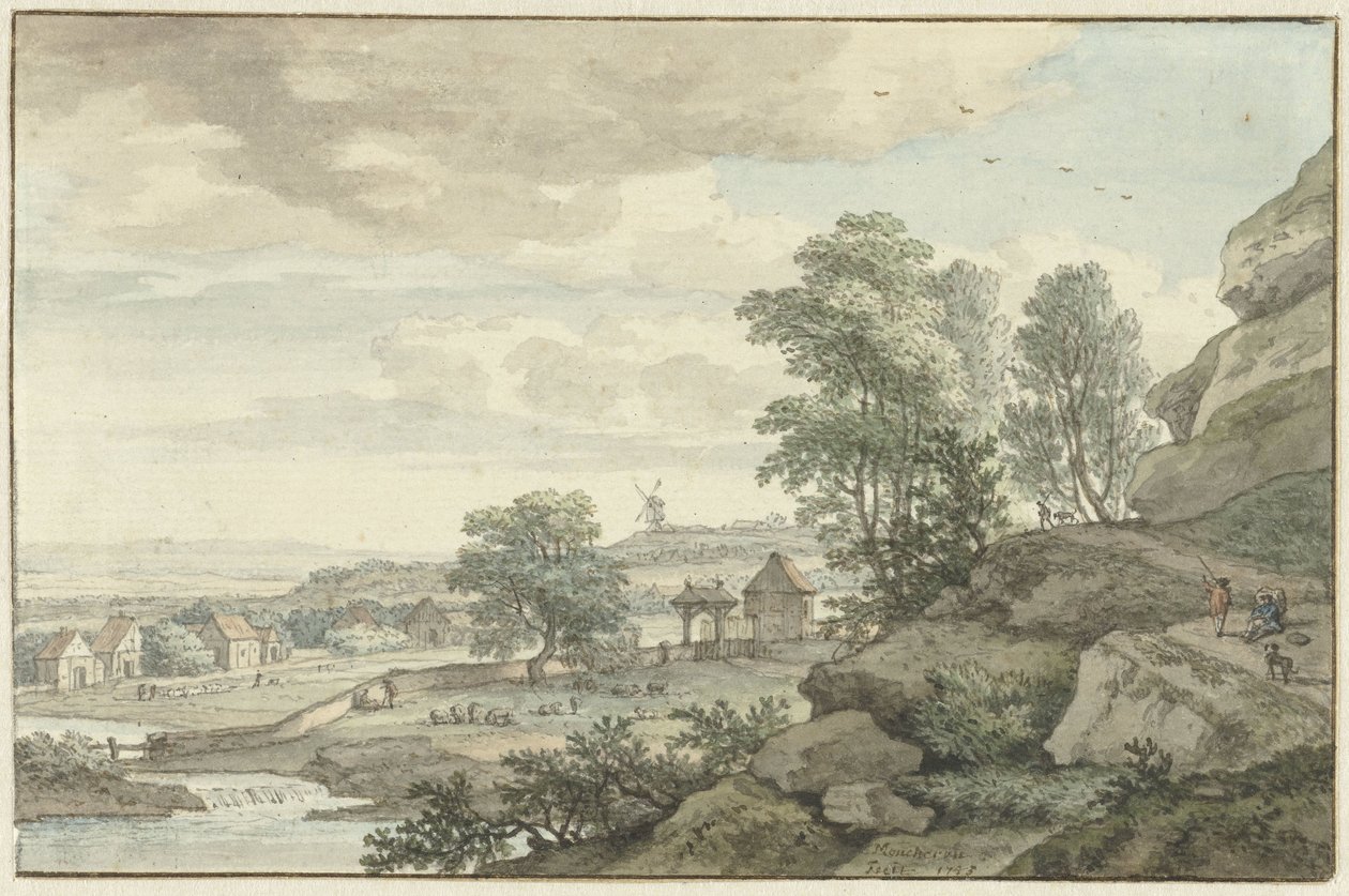 Udsigt i nærheden af ​​Bentheim af Isaac de Moucheron