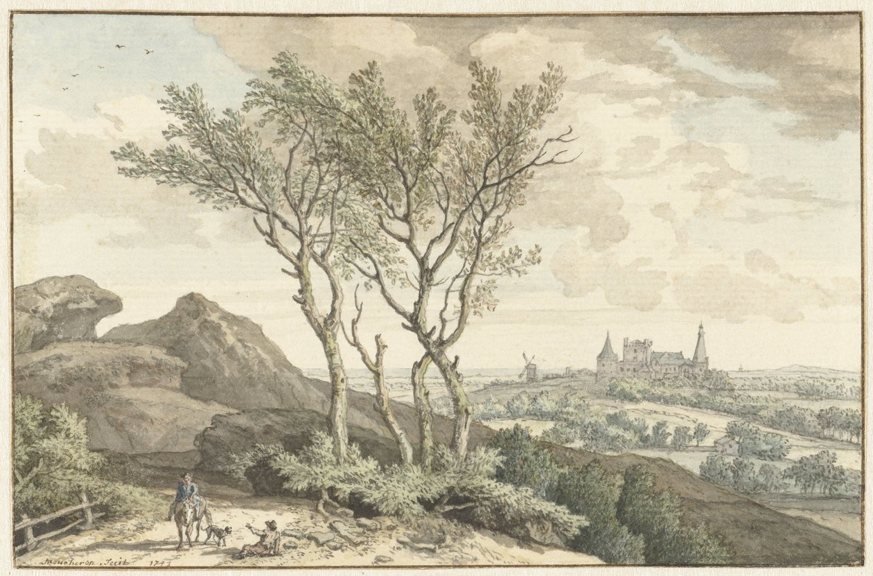 Udsigt over Bentheim Slot af Isaac de Moucheron