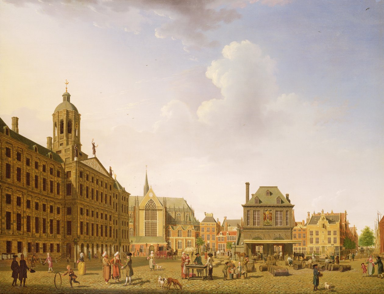 Dam-pladsen - Amsterdam, 1782 af Isaac Ouwater