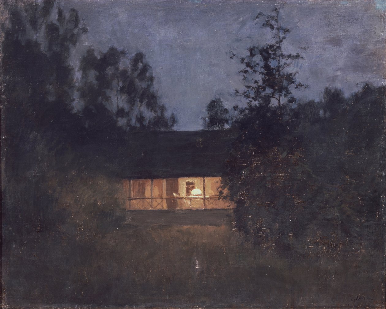 Landsted ved tusmørket, 1890