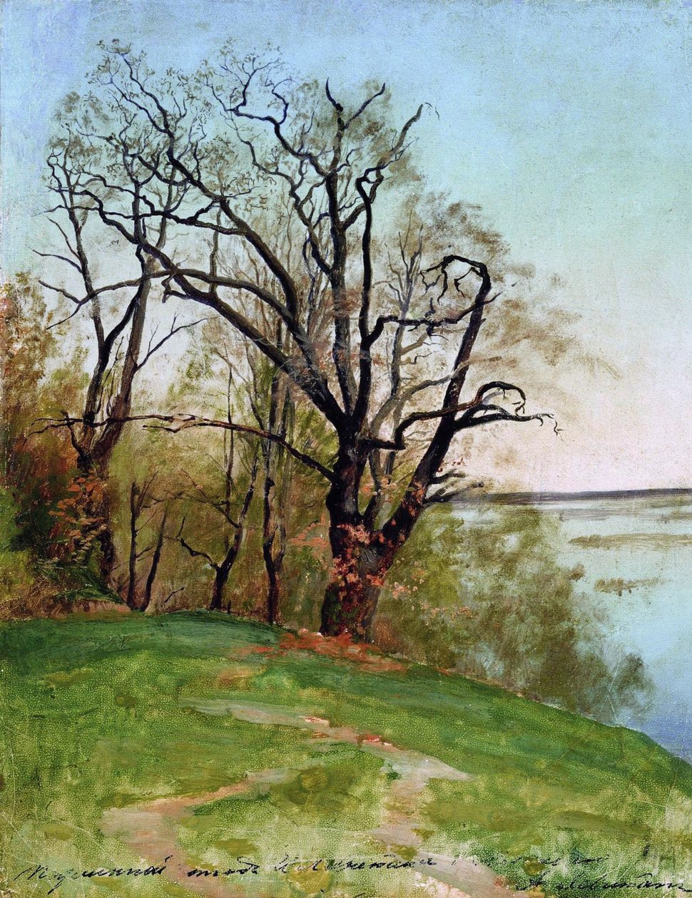 Egetræ på flodbredden, 1887. af Isaak Ilyich Levitan