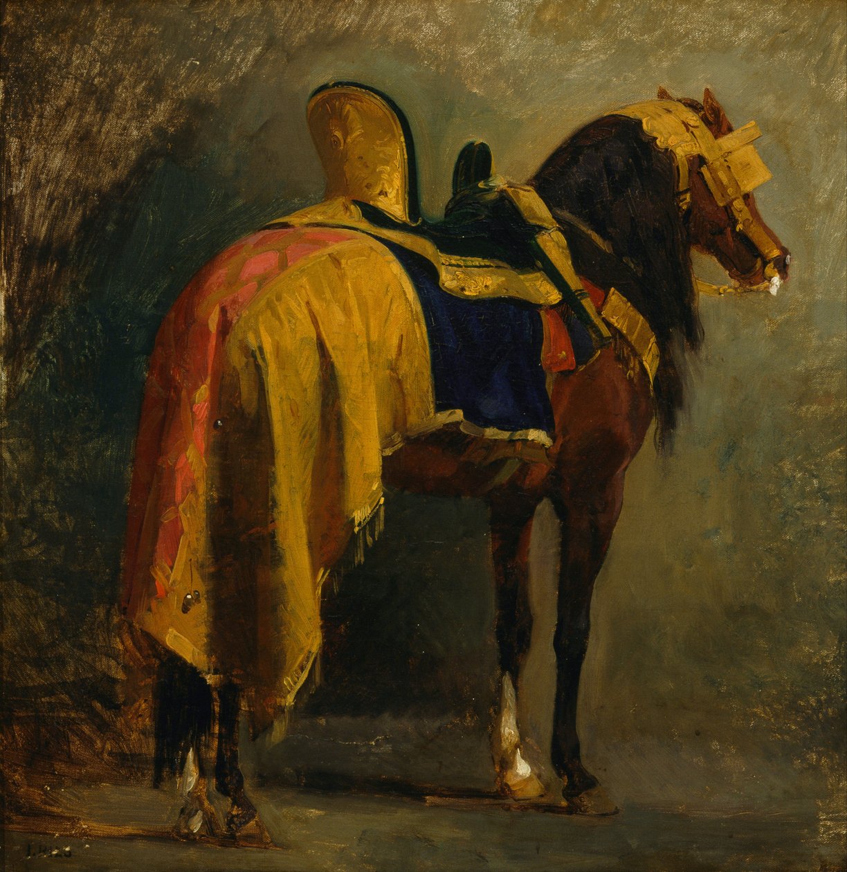 Hest med udrustning af Isidore Pils