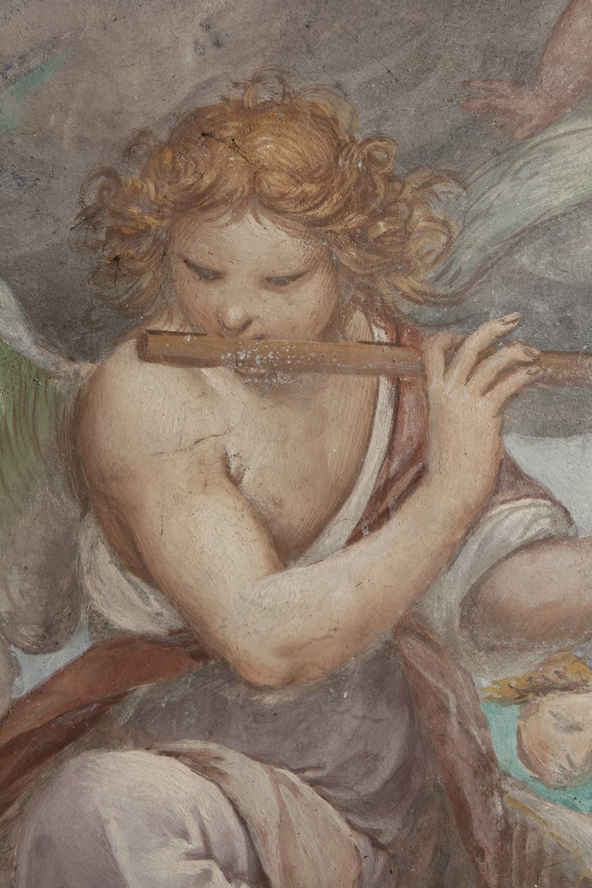 Engel, der spiller på fløjte, 1623-34 af Isidoro Bianchi
