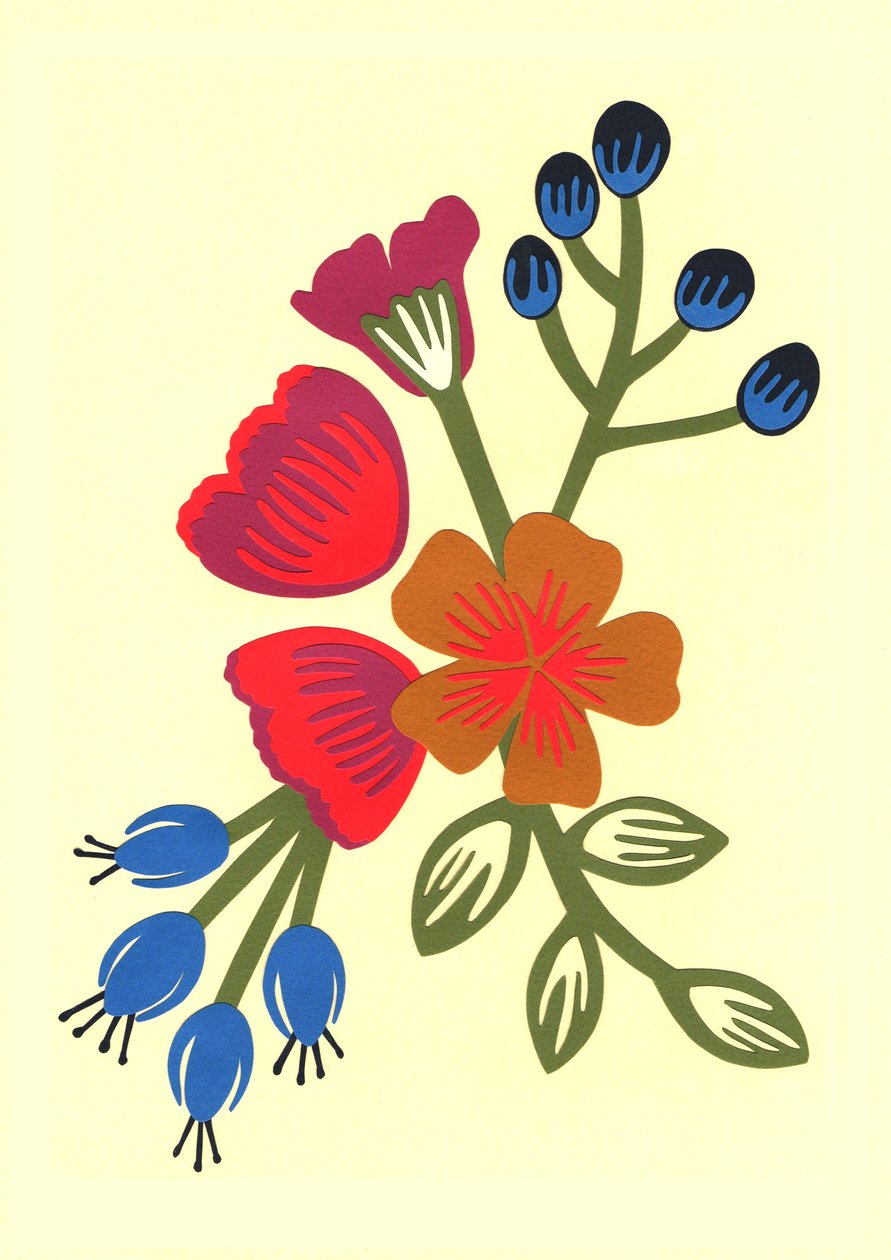 Flora, 2015 (klippet papir) af Isobel Barber