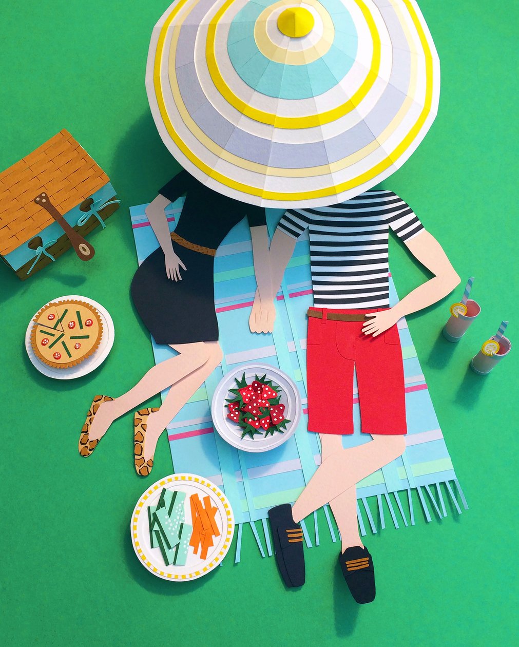 Picnic i parken, 2016 (papir) af Isobel Barber