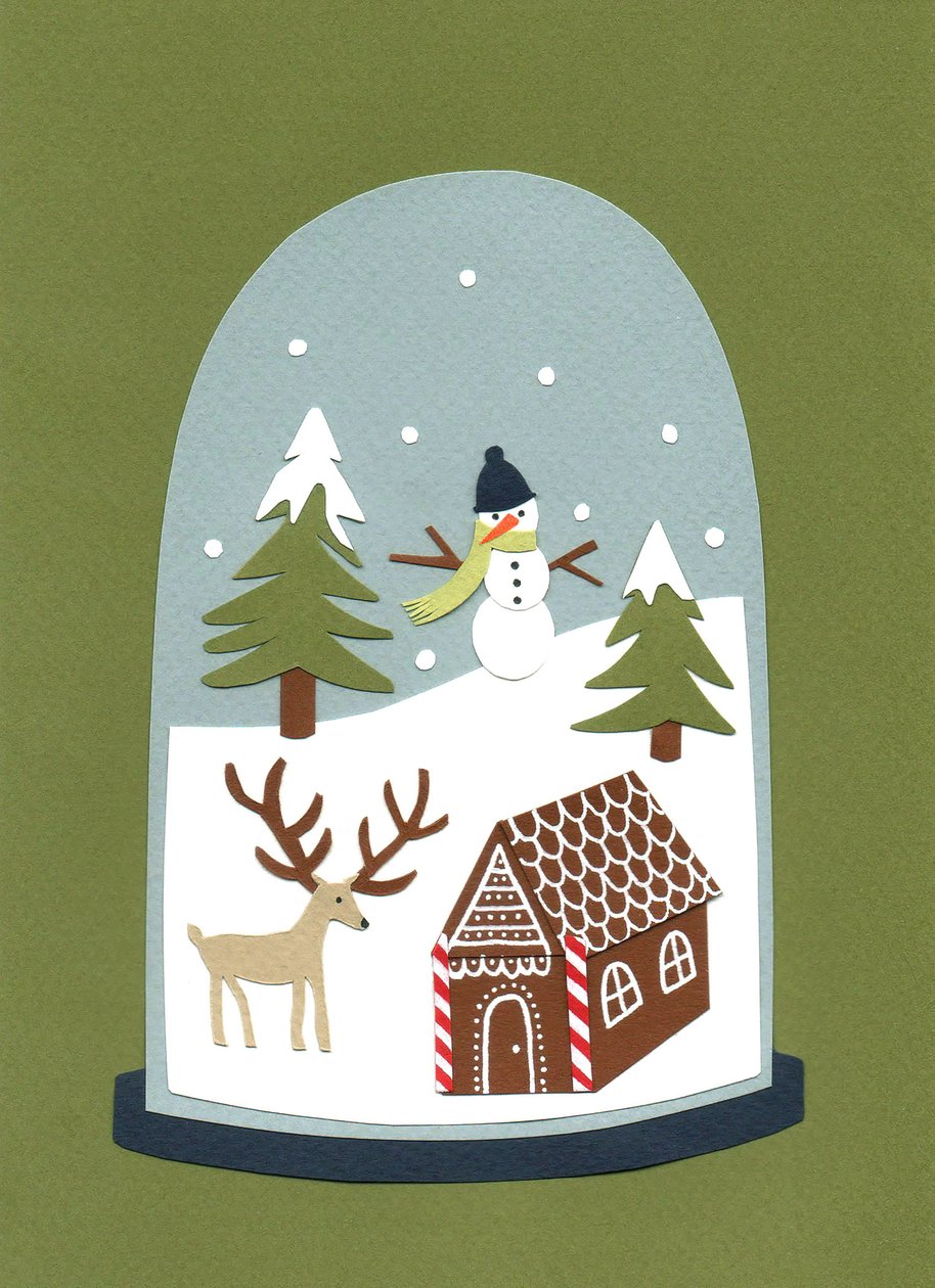 Snowglobe, 2014 (klippet papir) af Isobel Barber
