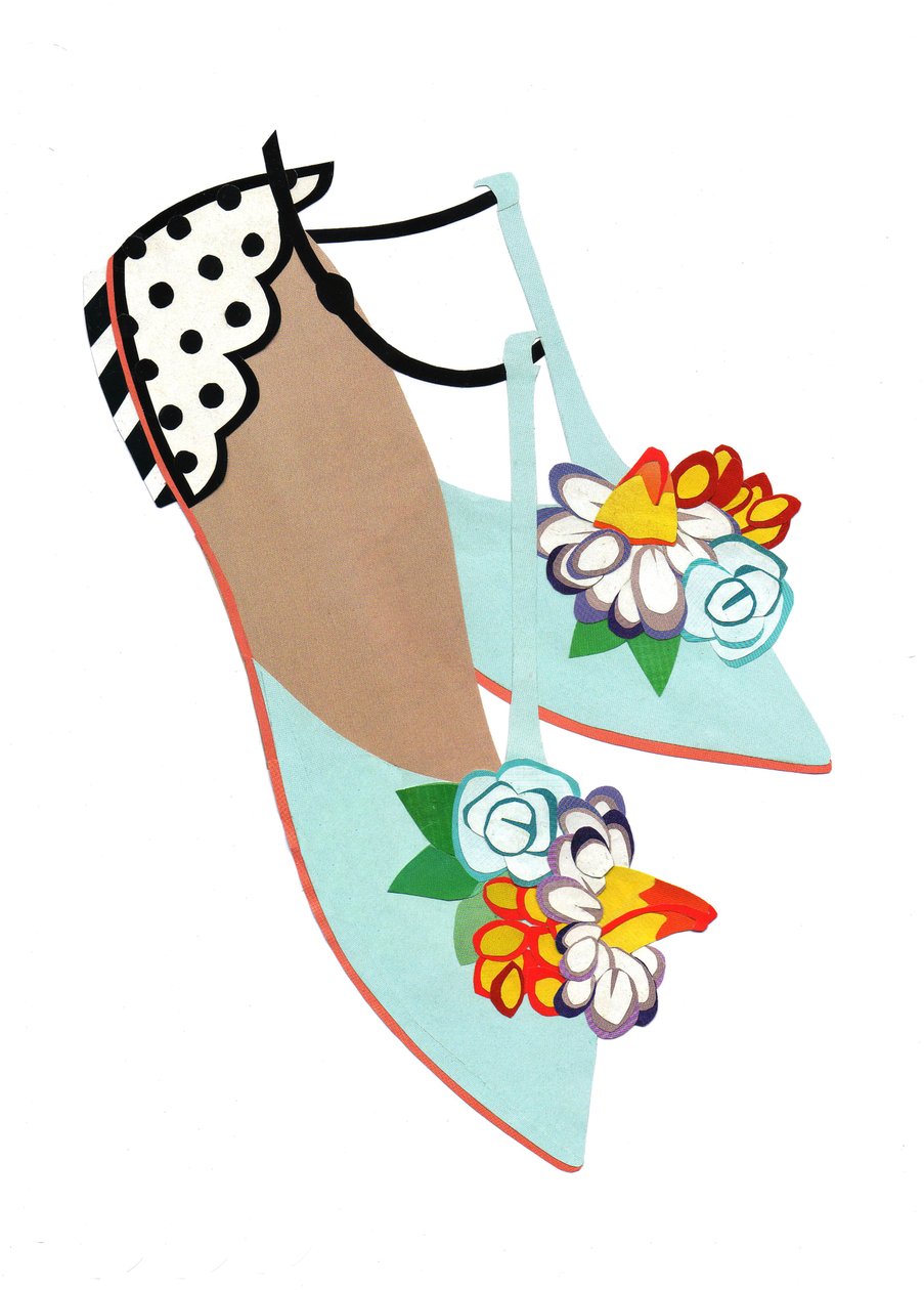 Sommersandaler, 2014 (klippet papir) af Isobel Barber
