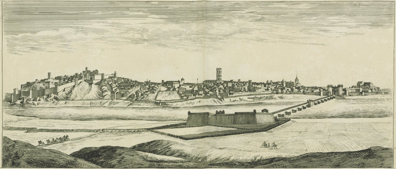 Profil af byen Badaios i Spanien af Israël Silvestre the Younger