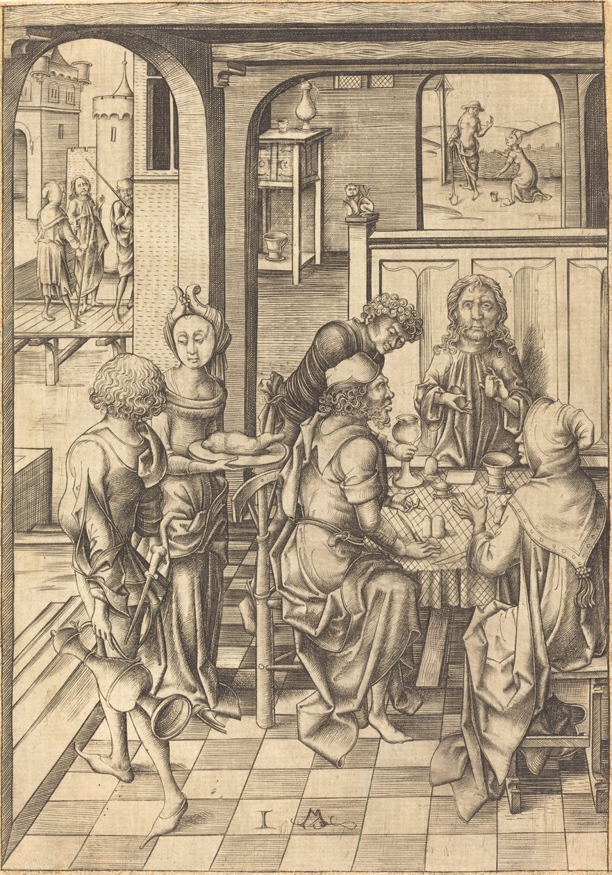 Kristus i Emmaus, ca. 1480. af Israhel van Meckenem