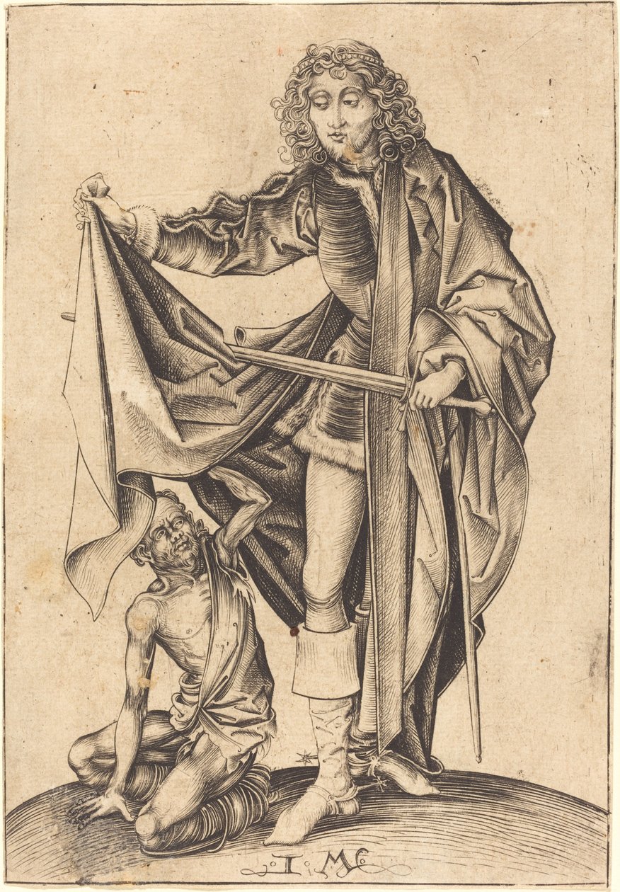 Sankt Martin af Israhel van Meckenem after Martin Schongauer
