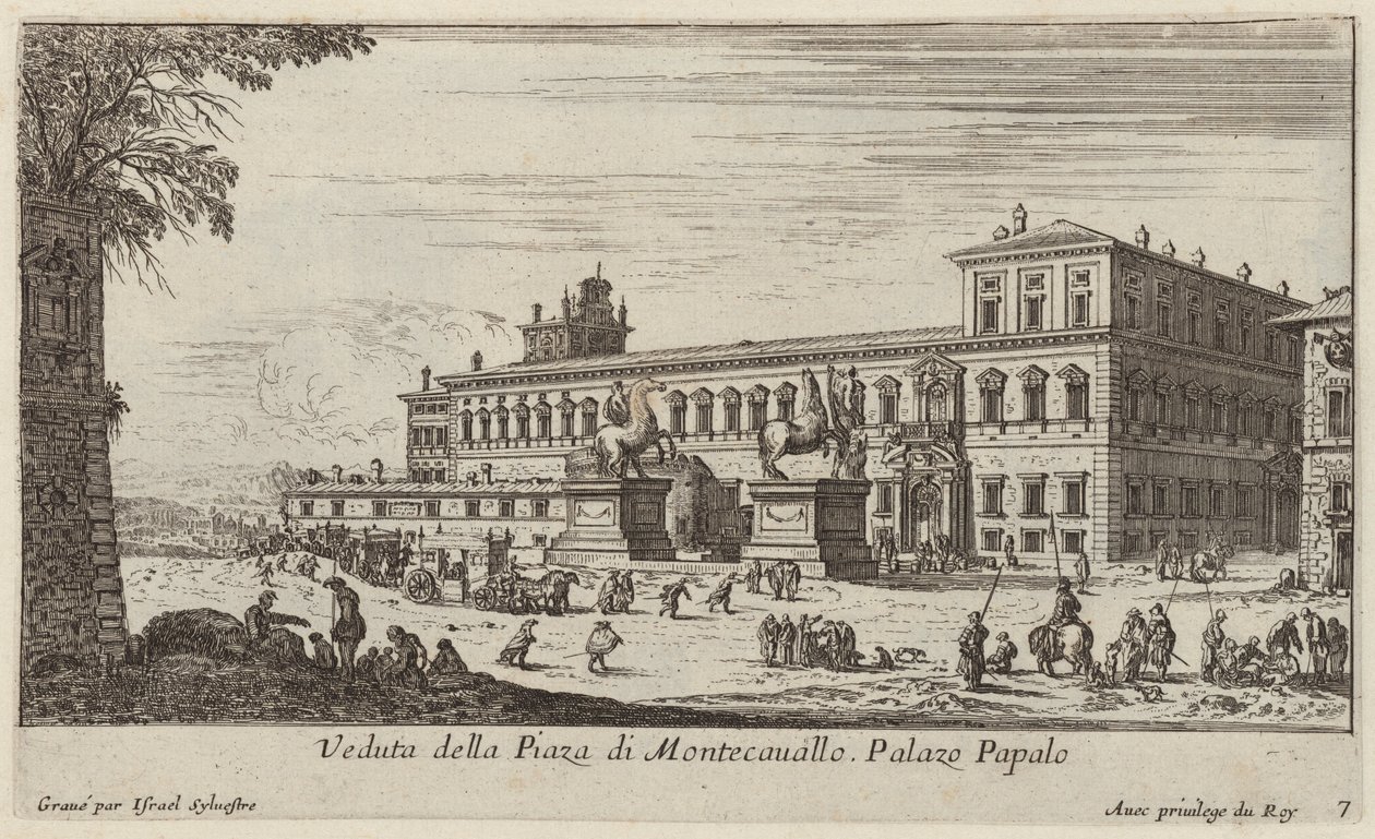 Udsigt over Piazza di Montecavallo af Israël Silvestre