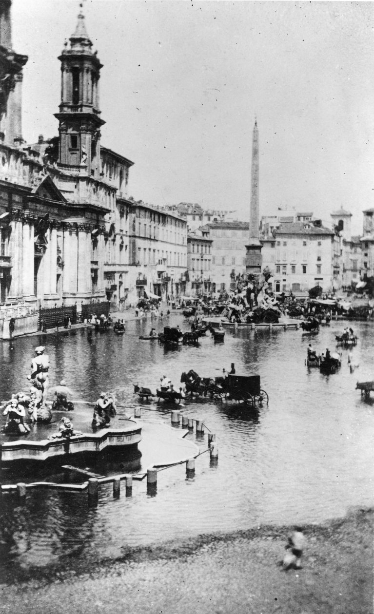 Piazza Navona, Rom, ca. 1865 af Italian Photographer