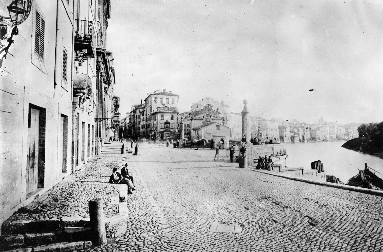 Udsigt over Via Ripetta, Rom af Italian Photographer