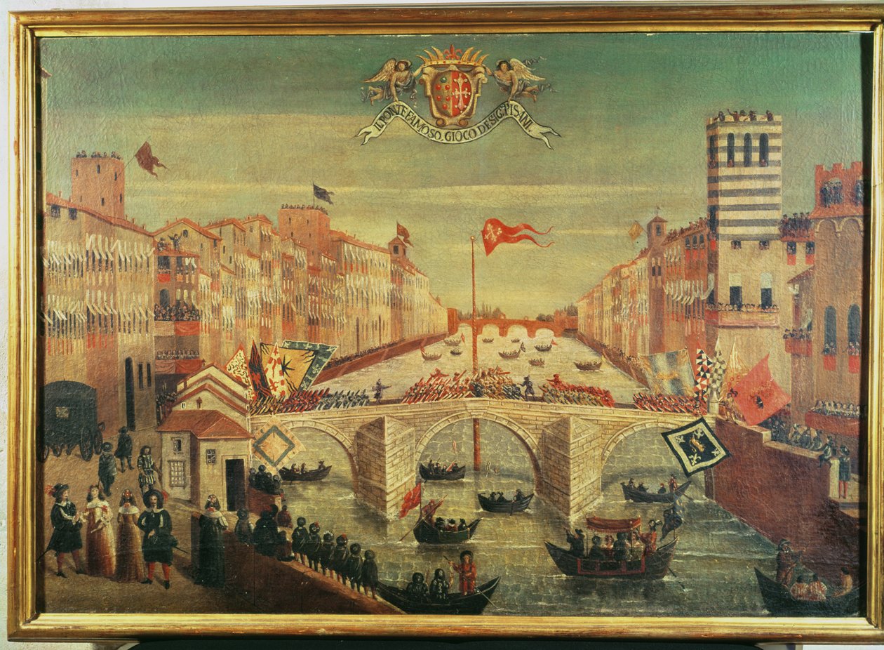 Spillet om Ponte dei Pisani af Italian School