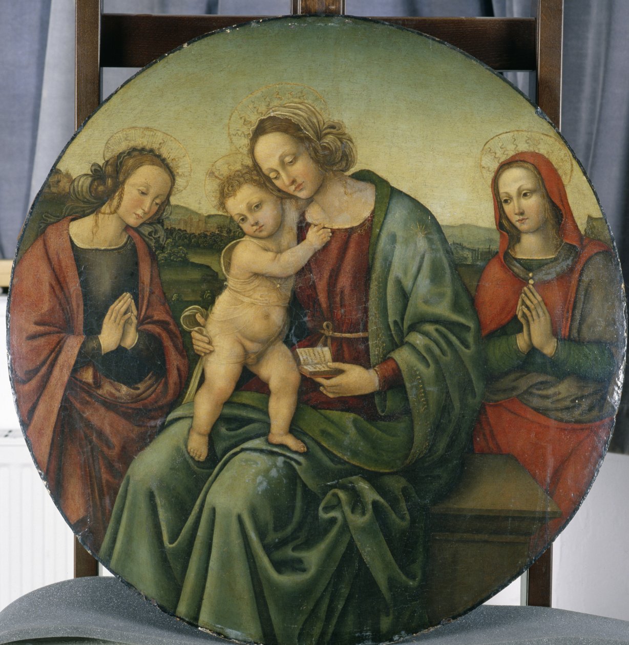 Madonna med barn og to kvindelige helgener, ca. 1500-15 (tempera på poppeltræ) af Italian School