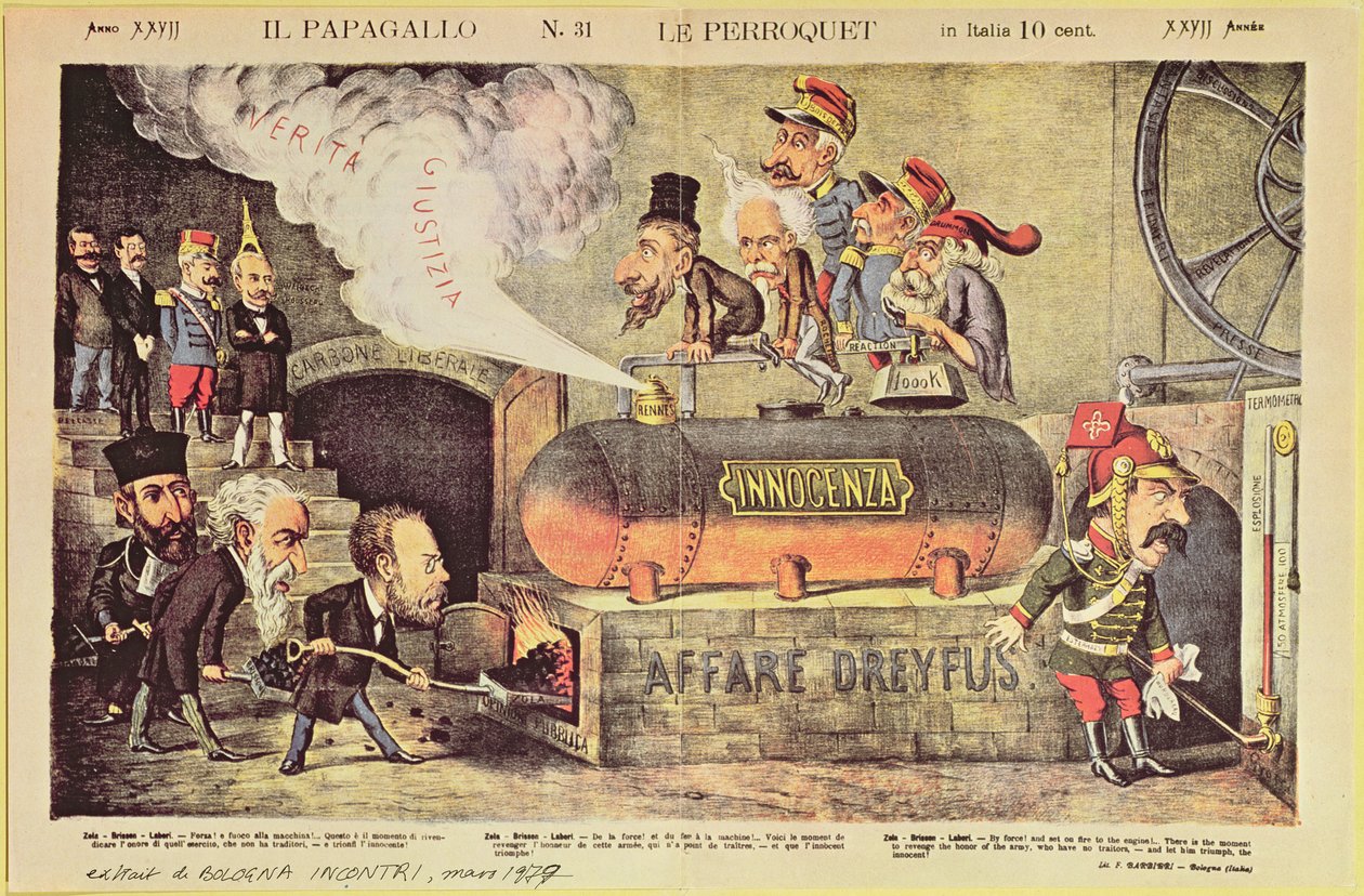 The Dreyfus Affair, 22. december 1894, italiensk satirisk tegneserie fra 