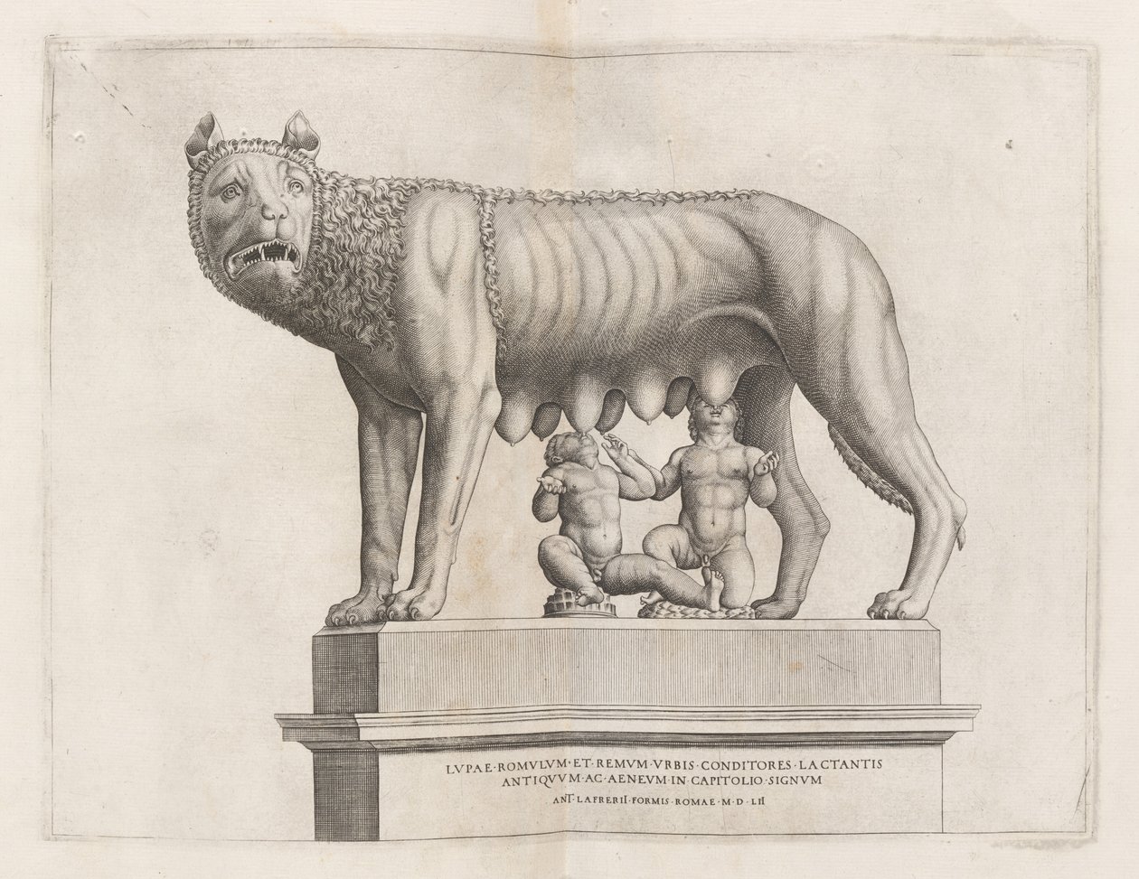 Capitoline Wolf med Romulus og Remus af Italian 16th Century