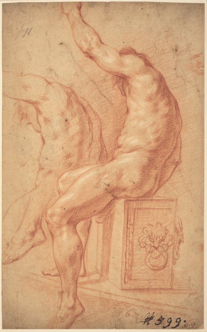 En siddende nøgen af Italian 17th Century