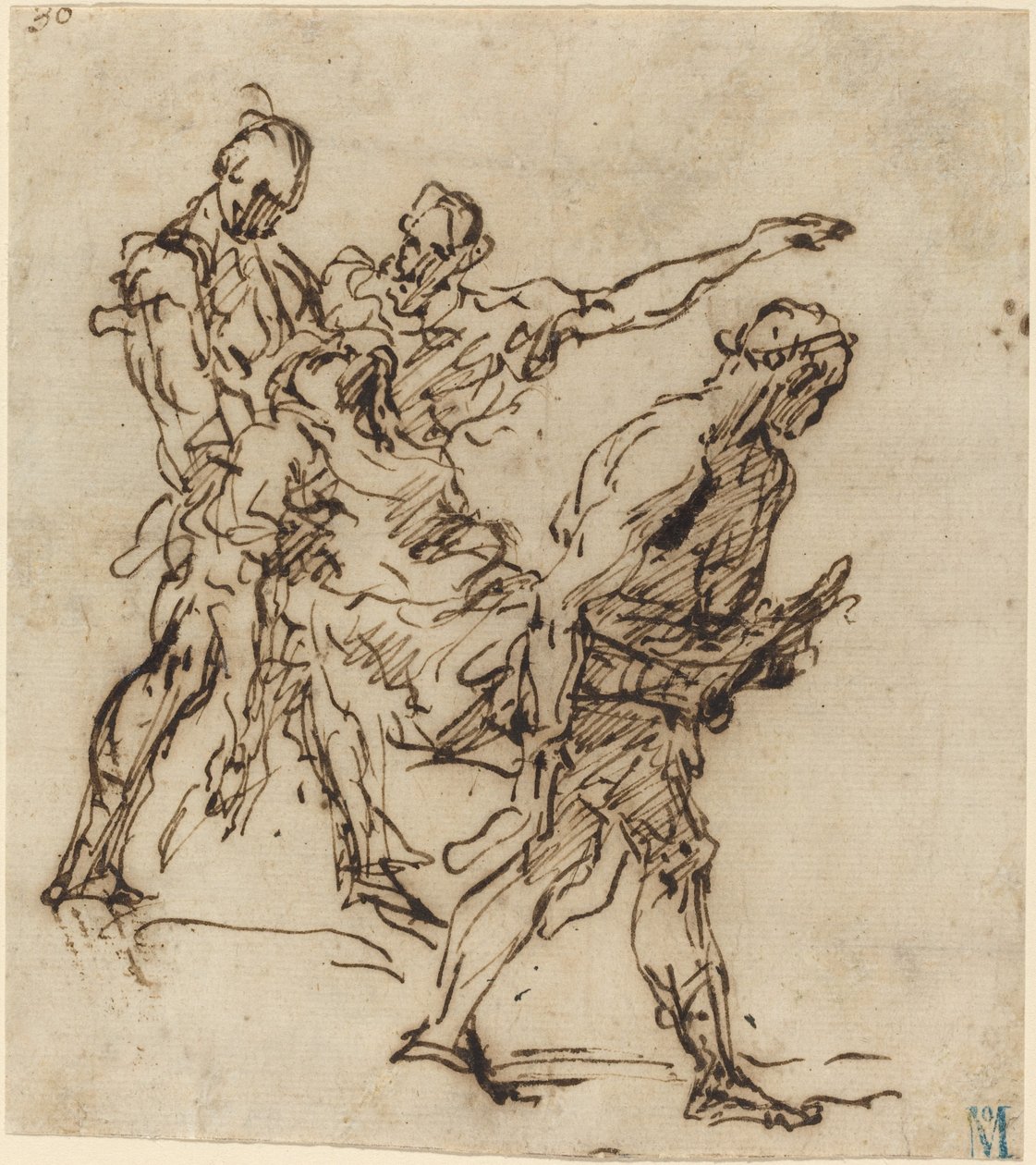 Figurer, der bærer en krop af Italian 17th Century