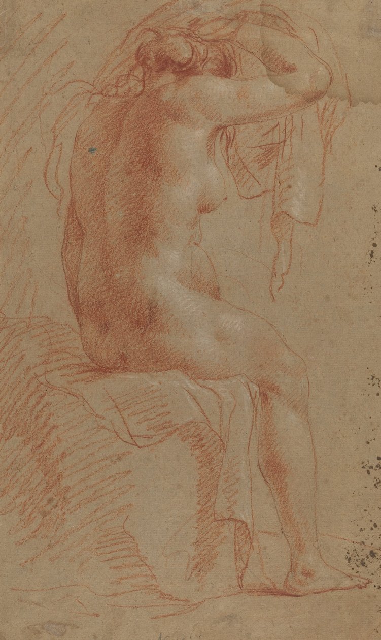 Nøgen kvindelig figur [verso] af Italian 17th Century