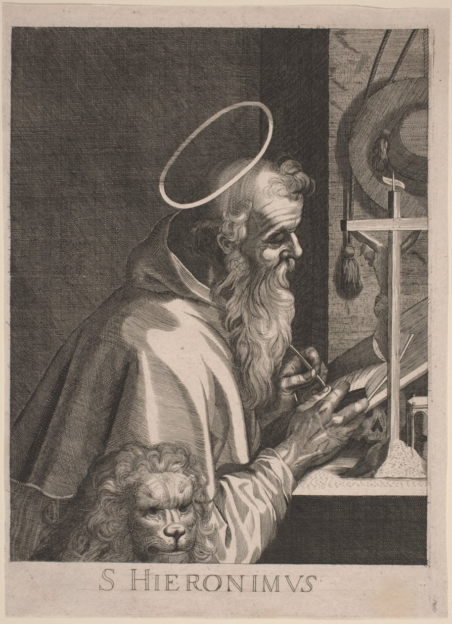 Sankt Jerome af Italian 17th Century, after Aegidius Sadeler II