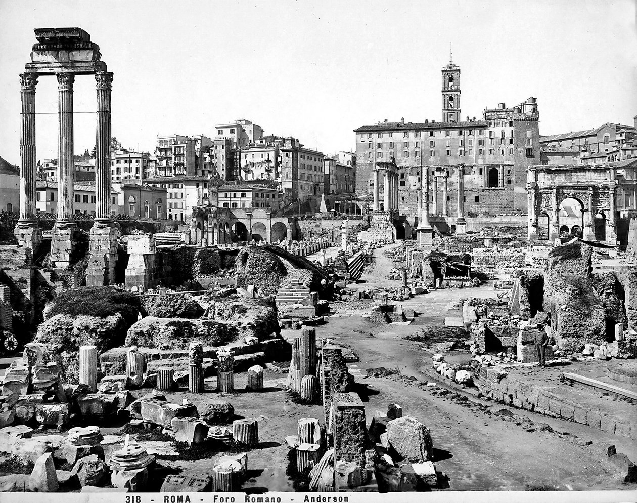 Udsigt over Forum Romanum, ca. 1890 af Italian Photographer