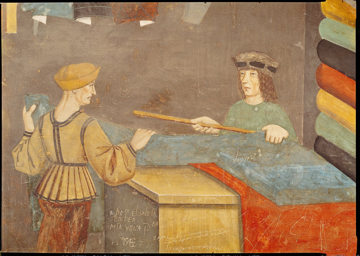 En kludhandler Måleklud (fresco) af Italian School