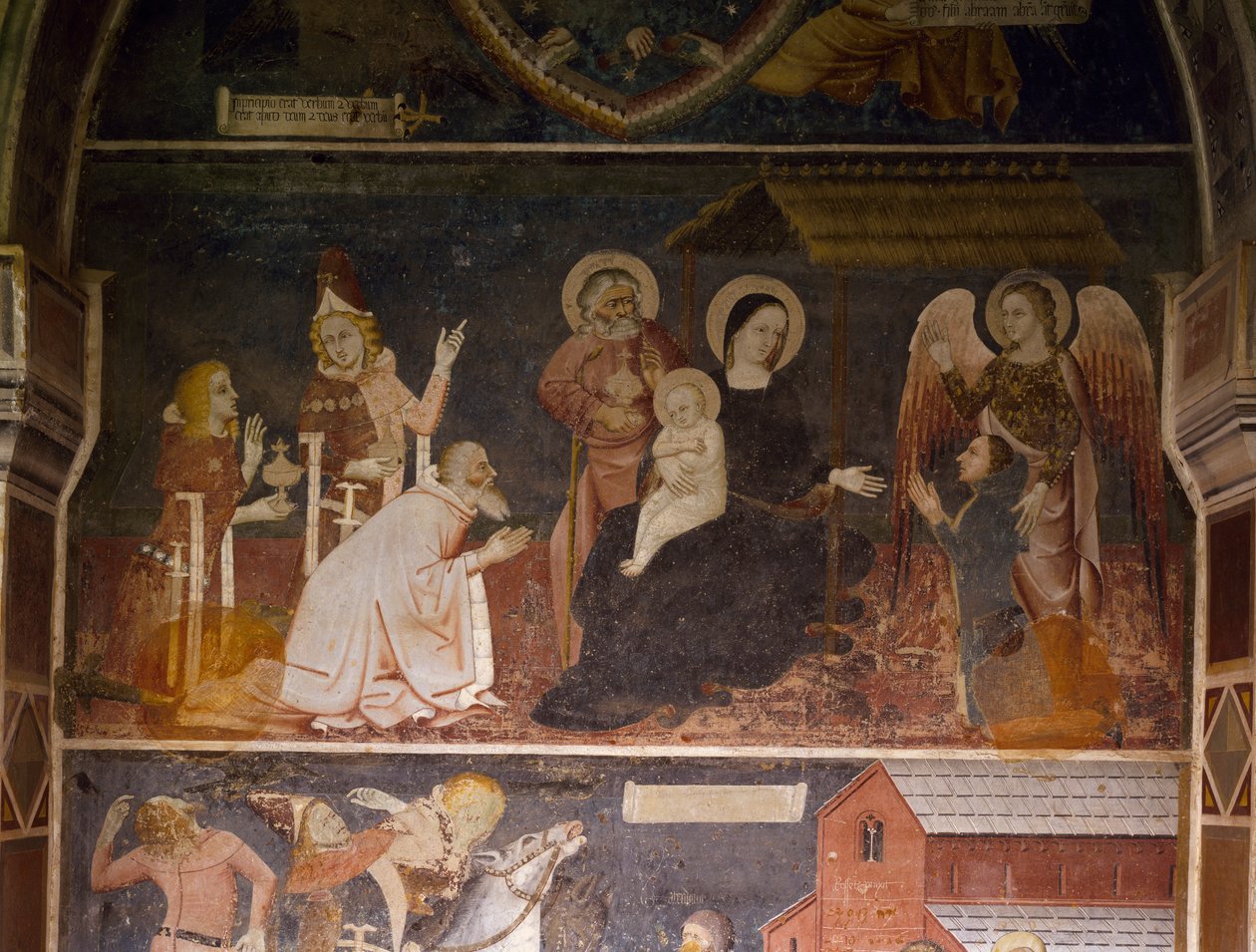 Tilbedelse af Magi (fresko) af Italian School