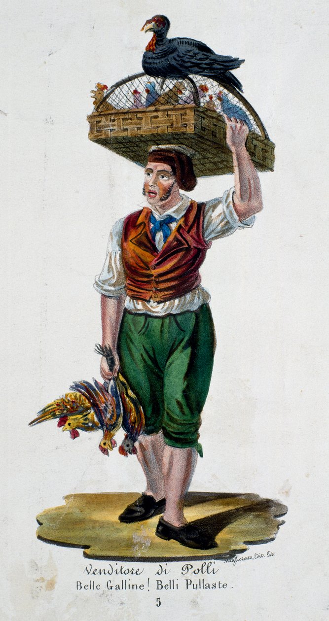 Kyllingsælger, Italien af Italian School