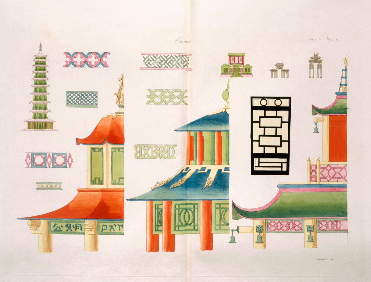 Kinesisk pagode design af Italian School