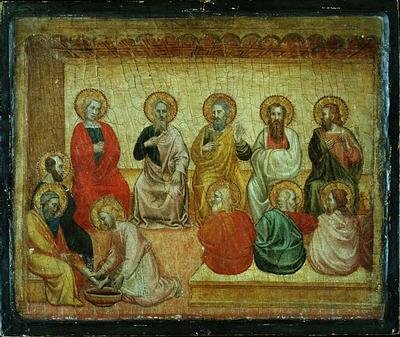 Kristus vasker disciplenes fødder, Arezzo, ca. 1390 af Italian School